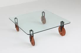Vasagle industrial side table, end table for coffee laptop tablet, mobile table with rolling casters, steel frame, for living room, bedroom, rustic brown and black ulnt50x. Gae Aulenti Style Coffee Table With Wheels At 1stdibs