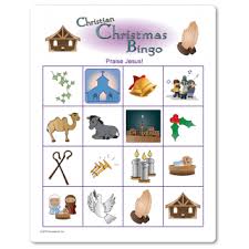 Birth Of Jesus Story With Pictures Printable Printable Christian Christmas Picture Bingo Christian Christmas Party Christmas Sunday School Christmas Kindergarten
