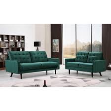 Who said deciding on a sofa was easy! Us Pride Furniturecousins Velvet 2 Piece Living Room Set Sofa And Loveseat Green Dailymail