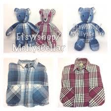 Two Memory Bears Made From Men S Button Up Shirts Dad To Be Shirts Dad Shirt Quilt Memory Shirts