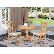 Large round dining table with chairs furniture. Oak Small Kitchen Table Plus 2 Chairs 3 Piece Dining Set Overstock 10201200