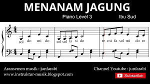 Notasi Balok Menanam Jagung Tutorial Piano Level 3 Not Lagu Anak Indonesia Instrument Youtube