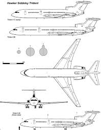 For educational & non commercial purposes only. Blueprints Modern Airplanes Hawker Hawker Siddeley Hs 121 Trident De Havilland Dh 121
