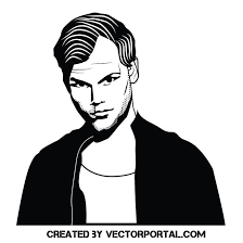 Black And White Vector Portrait Dj Avicii Vector Illustration Tribute Vector Illustration Avicii Vector Portrait