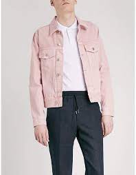 Sandro Popper Fastened Denim Jacket Jackets Denim Jacket Men Denim Jacket