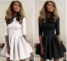 Casual 2018 Womens Party Cocktail Mini Dress Ladies Winter Long Sleeve Skater Dresses Long Sleeve Skater Dress Mini Dress Mini Cocktail Dress