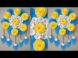 Diy Simple Home Decor Wall Decoration Hanging Flower Paper Craft Ideas Youtube Crafts Paper Flower Tutorial Paper Crafts Origami
