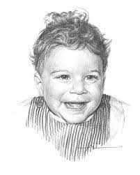 Today we will draw a boy with curly hair using pencil and markers! Curly Hair Baby Boy Pencil Portrait Drawing By Mike Theuer