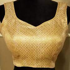 The gold and silver brocade work, zari work, embroidery work are all executed to. Tops Gold Blouse Indian Blouse Saree Blouse Poshmark
