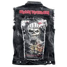 Iron Maiden Vest From The Black Premium By Emp Signature Collection With Battle Jacket Best Leather Jackets Studded Denim Jacket