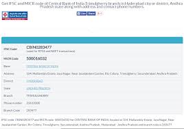 Central Bank Of India Ifsc Code Trimulgherry Branch Hyderabad Ifsc Code Cbin0283477 And Micr Code 500016032 Central Bank Bank Of India Coding