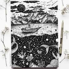 Fantasy And Surrealism In Ink Illustrations Black And White Art Drawing Ink Illustrations Ink Art