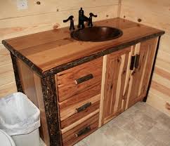 Our hickory bathroom vanities and cabinets take rustic furniture to the next level while adding luxurious lodge style to your cabin decor. Hickory Log Hickory Vanity