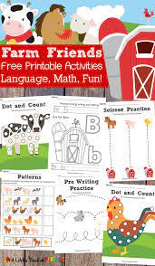 Free Farm Friends Printable Activity Pack Language Math And Fun Farm Activities Preschool Farm Activities Farm Theme Preschool