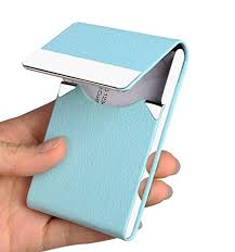 Get it as soon as tue, jul 20. Business Card Holder Case Junelsy Professional Pu Leather Business Card Case Metal Name Card Holder Pocket Business Card Carrier For Men Women With Magnetic Shut Light Blue Y Buy Online In