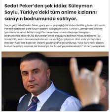 Maybe you would like to learn more about one of these? Sedat Peker Den Sok Iddia Suleyman Soylu Turkiye Deki Tum Anime Kizlarini Sarayin Bodrumunda Sakliyor Suc Orgutu Lideri Sedat Guldum Net Caps Arama Motoru