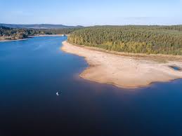 Talsperre Heyda Luftaufnahme Skyspots Stausee Luftaufnahme Landschaft