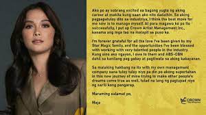 As long time friends in and out of the industry, maja and … Pika S Pick Maja Salvador Now Manages Herself Through Her Own Crown Artist Management Agency Pikapika Philippine Showbiz News Entertainment News Trending Balita Celebrity Lifestyle Artista
