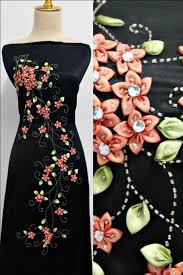 Broderie Ruban Sur Robe Soiree Silk Ribbon Embroidery