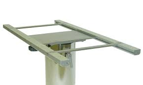 Use on 4 legged or unconnected pedestal tables. Tabletop Slide Crown Ltd Handcrafted Yacht Furniture