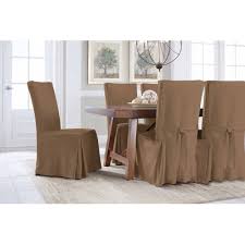 Whether you're looking for ornate, upholstered traditional chicago dining chairs or subdued, sleek dining chairs to accent your modern dining room table, the roomplace has what you're looking for in one of our. Serta Relaxed Fit Smooth Suede Furniture Slipcover 2 Pack Dining Parsons Chair Long Skirt Walmart Com Walmart Com