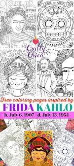 It's easy to let your creativity soar. Free Frida Kahlo Coloring Pages The Crafty Chica