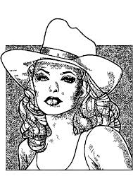 Coloring Page Halftone Shading Style Cowgirl Pinup Girl Porn Star Style  Hyper Realistic Intricate · Creative Fabrica