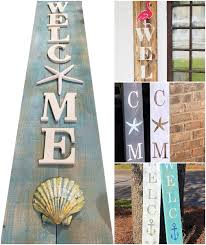 Get the best deal for wooden beach & tropical decorative indoor signs/plaques from the largest online selection at ebay.com. Vertical Wood Plank Welcome Signs With A Coastal Beach Sea Life Theme Shop Diy Coastal Decor Ideas Interior Design Diy Shopping