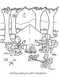 Coloring Pages For Kids By Mr Adron Animal Friends Camp And Roast Marshmallows Printable Colorin Camping Coloring Pages Coloring Pages Animal Coloring Pages