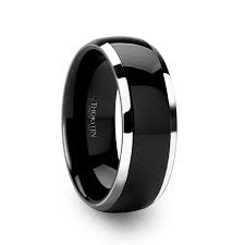 Carrera Domed Black Ceramic And Tungsten Wedding Band 6mm 10mm Black Ceramic Ring Titanium Wedding Band Mens Cheap Mens Wedding Bands