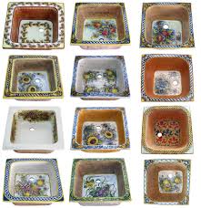 handbemalte kuche spulbecken sorgfaltig bemalte italienische waschbecken mit blumen und barocken motiven quadratische ku kuche spulbecken waschbecken fliesen