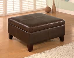 This beautiful coffee table has ample storage space with an inbuilt display case split into four square compartments, each of which has a magnetic hatch. 36 Top Brown Leather Ottoman Coffee Tables Home Stratosphere