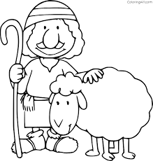 Color in this picture of a german shepherd and image tags: Lamb And A Shepherd Coloring Page Coloringall