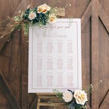 Printable Rose Gold Wedding Seating Chart The Hello Bureau