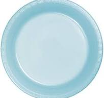 Pastel Blue Premium 10-inch Plastic Plates
