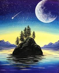 Maybe you would like to learn more about one of these? Hey Check Out Starlight Island At Shea S Pizzeria Nature Art Painting Amazing Art Painting Painting Art Lesson