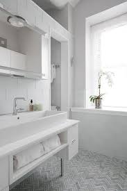 Established over 70 years ago in dallas, texas, 70 of our collections are proudly made in the usa. Gray Marble Chevron Tiles Contemporary Bathroom