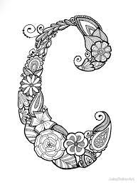 27 letter c coloring pages printable. Floral Doodle Letter C In Black And White By Julesbakerart Doodle Lettering Floral Doodle Coloring Letters