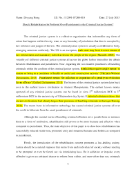 Security for keeping the peace in other cases. Doc Should Rehabilitation Be Preferred Over Punishment In The Criminal Justice System Divyang Hong Academia Edu