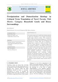 Anda berpikir, saya akan buang di tempat sampah biru. Pdf Foreignization And Domestication Ideology In Cultural Term Translation Of Novel Tuesday With Morrie Category Household Goods And House Surroundings