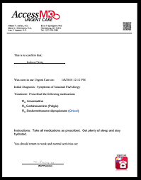 Urgent Care Release 24hr Discharge Open Hurt Sick Injured Excuse Work School Note Doctors Note Urgent Care Doctors Note Template