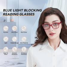 Amazon.com: AABV Reading Glasses Blue Light Blocking for Women,Anti UV  Ray/Glare Readers,Lightweight Spring Hinge Eyeglasses +1.00 : Health &  Household