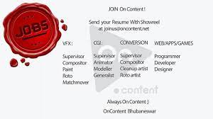 Jobs Openings Of Vfx Animation Stereo Web At On Content Job Opening Job Web App