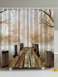 Nature Scenery Waterproof Polyester Shower Curtain Rustic Shower Fabric Shower Curtains Home Curtains