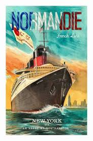 La Normandie Ship Poster Transportation Poster Vintage Travel Posters