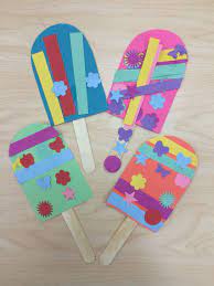 The good news is that the internet offers roughly a billion ideas for arts and crafts. Popsicle Summer Art Craft For Preschoolers Kindergarten Or Summer Camp Hantverksideer Forskolekonst Konst For Barn