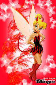 Fee Clochette En Diablesse Sur Fond Rouge Toiles De Fond Fee Clochette Clochette