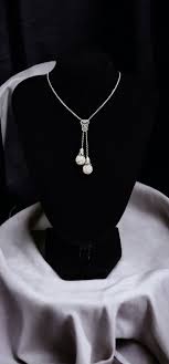 Antique Horace Welch Floating Opal Necklace 14k White Gold