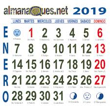 Calendario 2019 Con Santoral Y Lunas Santoral Calendario Con Santoral Calendario