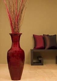 Bamboo Floor Vase With Floral Arrangement Floor Vase Home Decor Decor